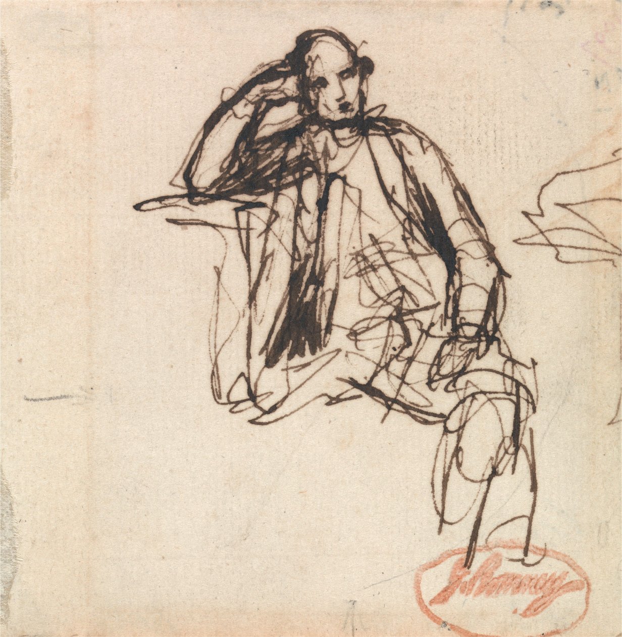 Esboço para um retrato de um homem sentado de George Romney