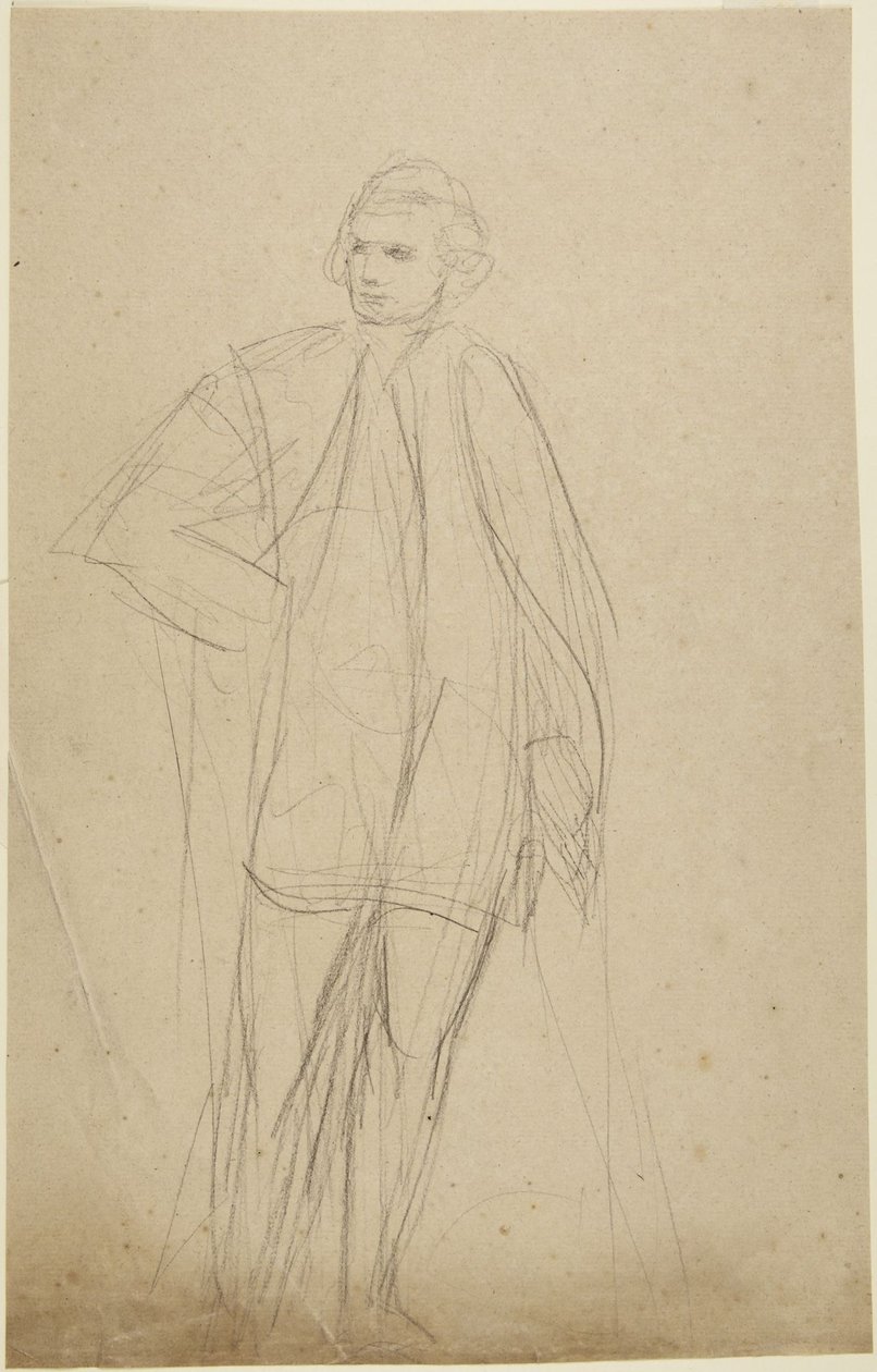 Esboço para um retrato de corpo inteiro de um homem vestido com uma túnica de George Romney