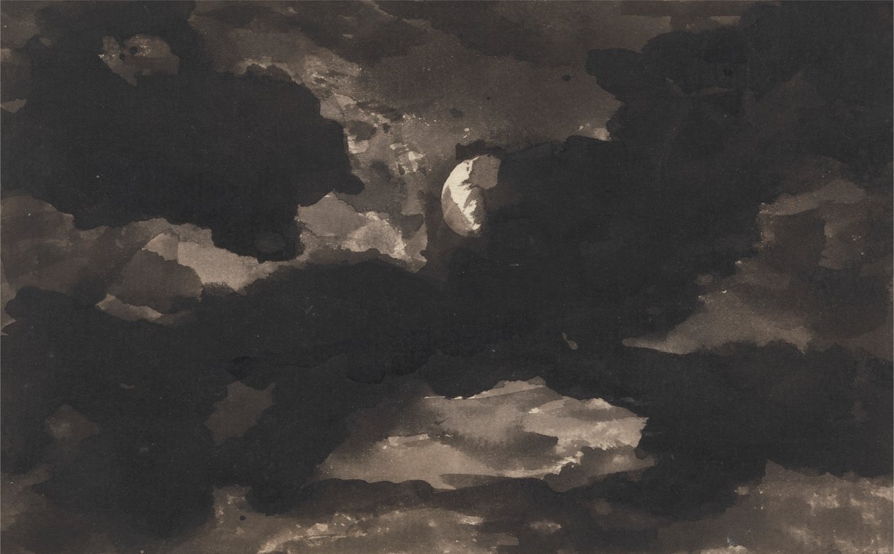 Estudo de um Céu Nublado iluminado pela Lua de George Romney