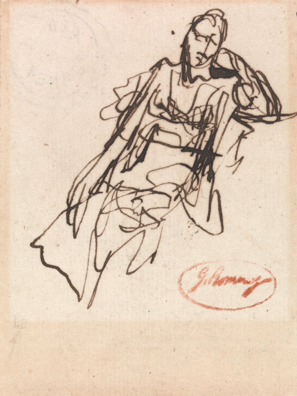 Estudo de uma mulher sentada de George Romney