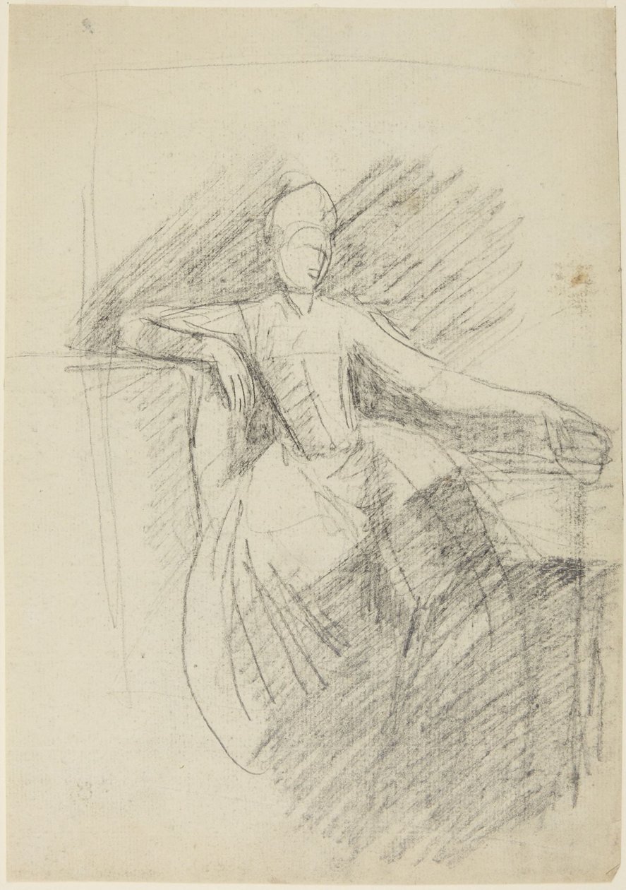 Estudo de uma mulher sentada de George Romney