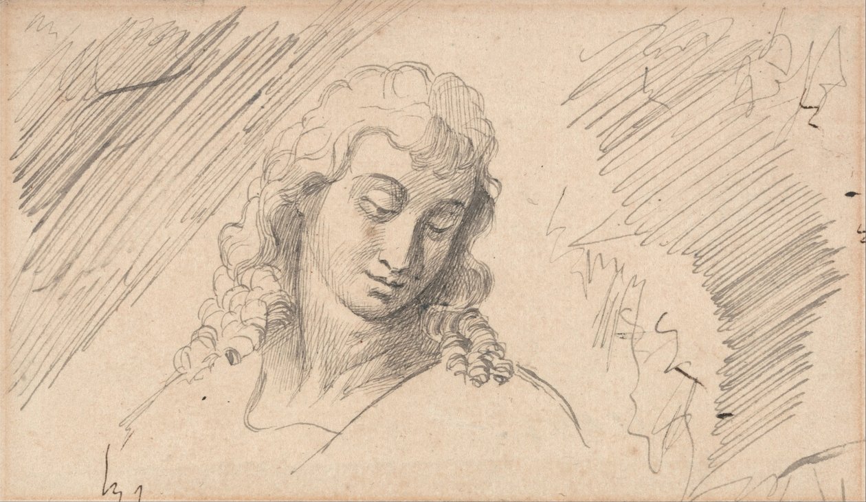 Estudo da cabeça de um jovem de George Romney