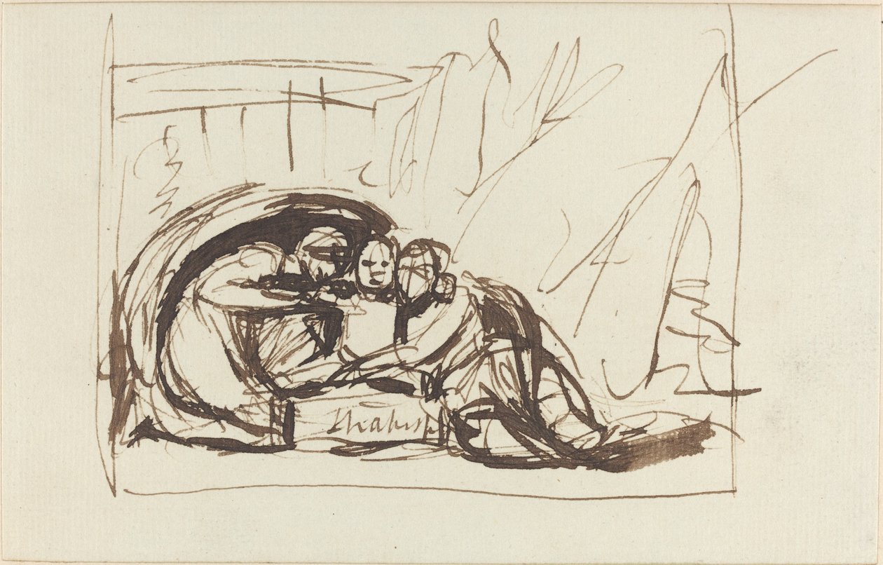 O menino Shakespeare nutrido por comédia e tragédia de George Romney