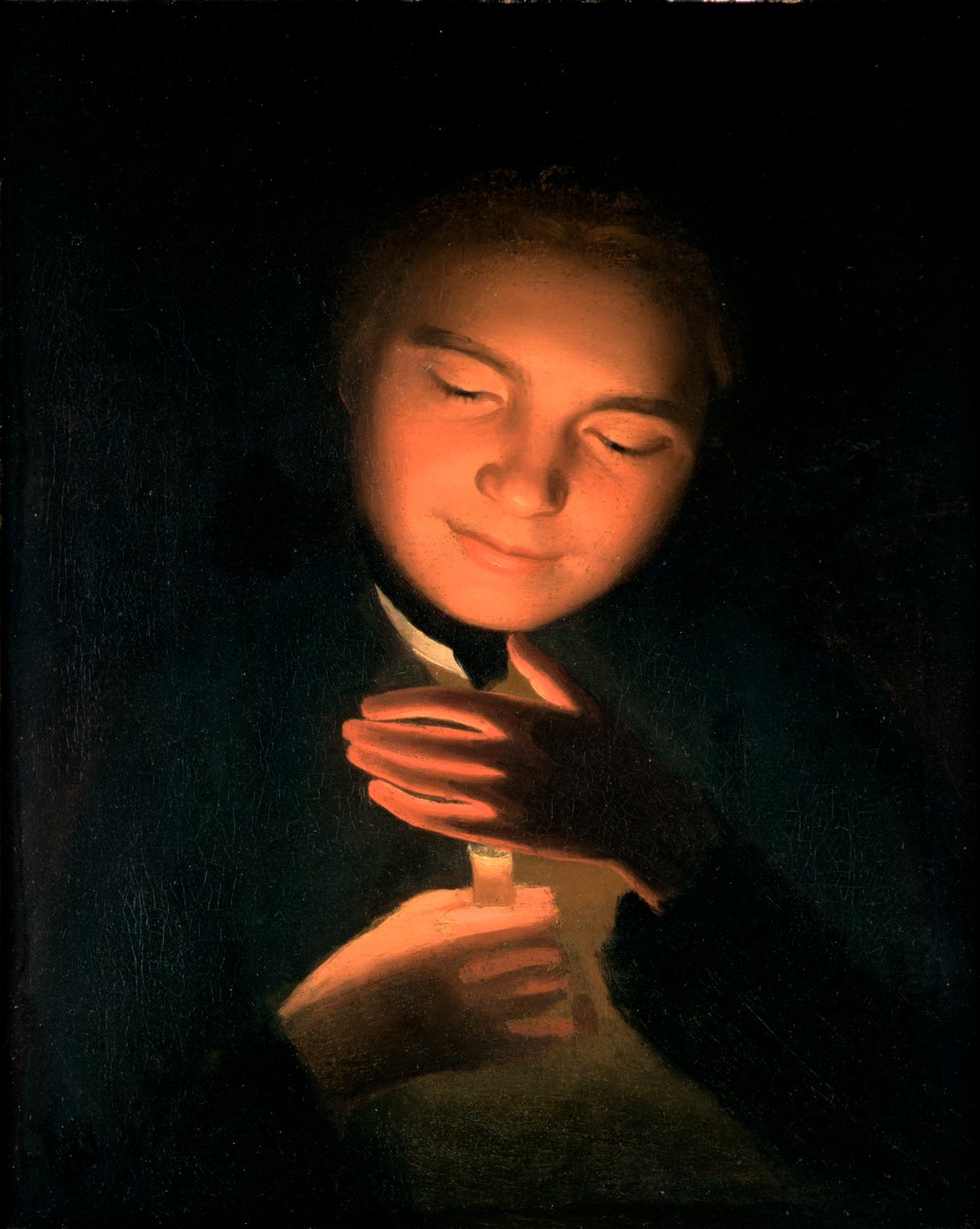 O irmão de artistas James, segurando uma vela, 1761 de George Romney