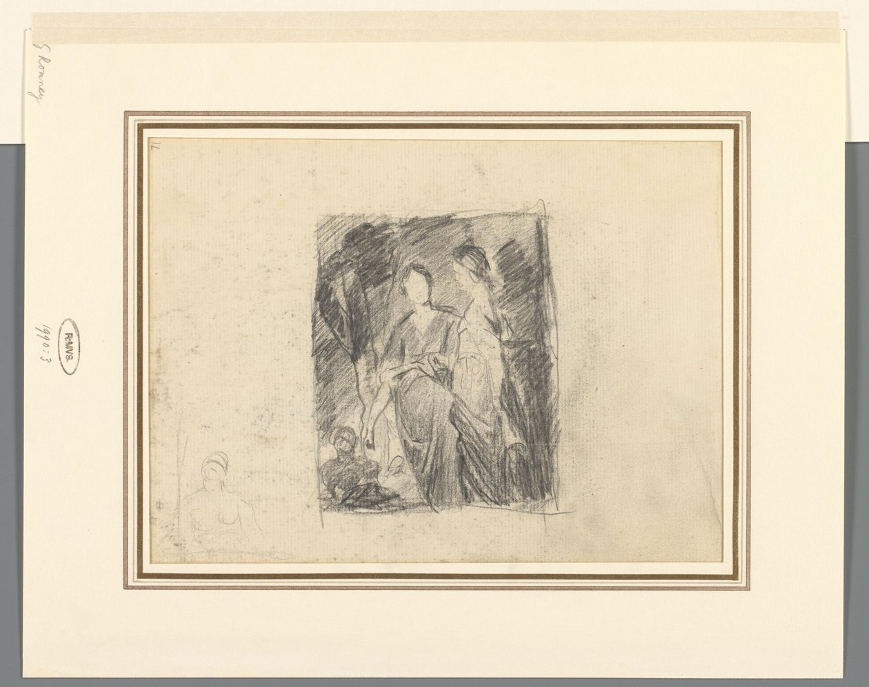 Duas figuras femininas entre as árvores de George Romney