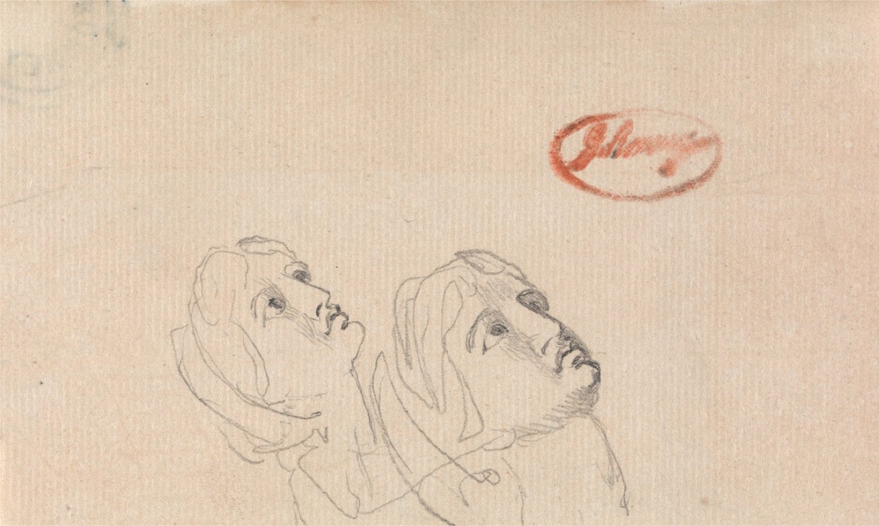 Duas cabeças a olhar para cima de George Romney