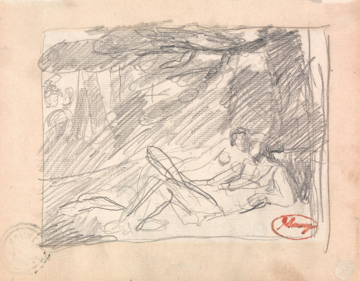 Dois amantes numa paisagem de George Romney
