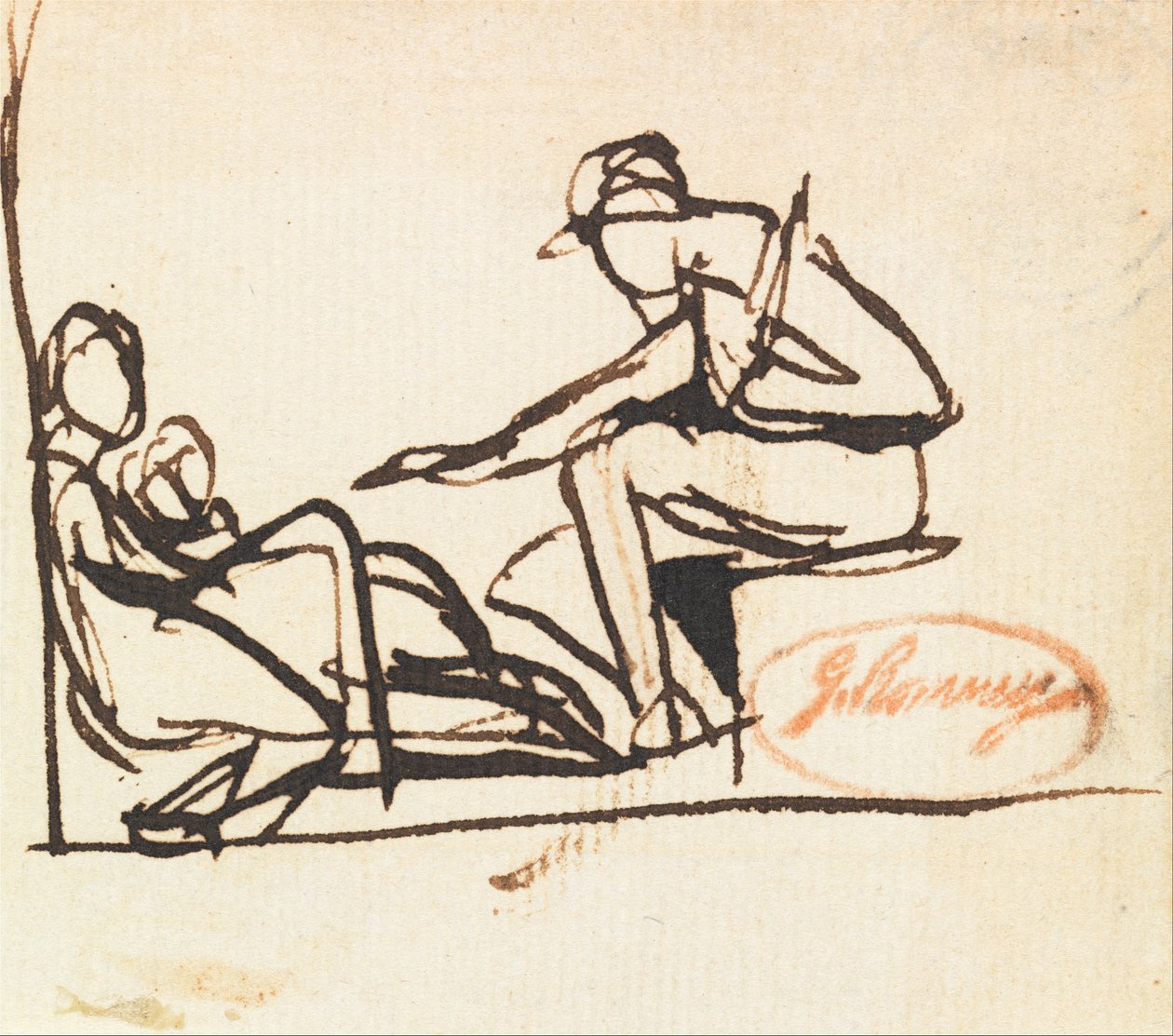 Duas figuras sentadas de George Romney