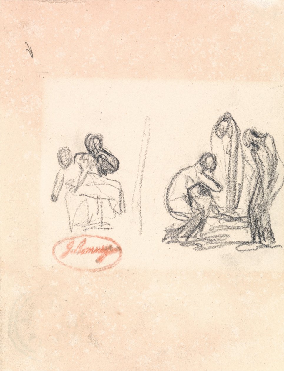 Dois esboços de crianças a brincar de George Romney