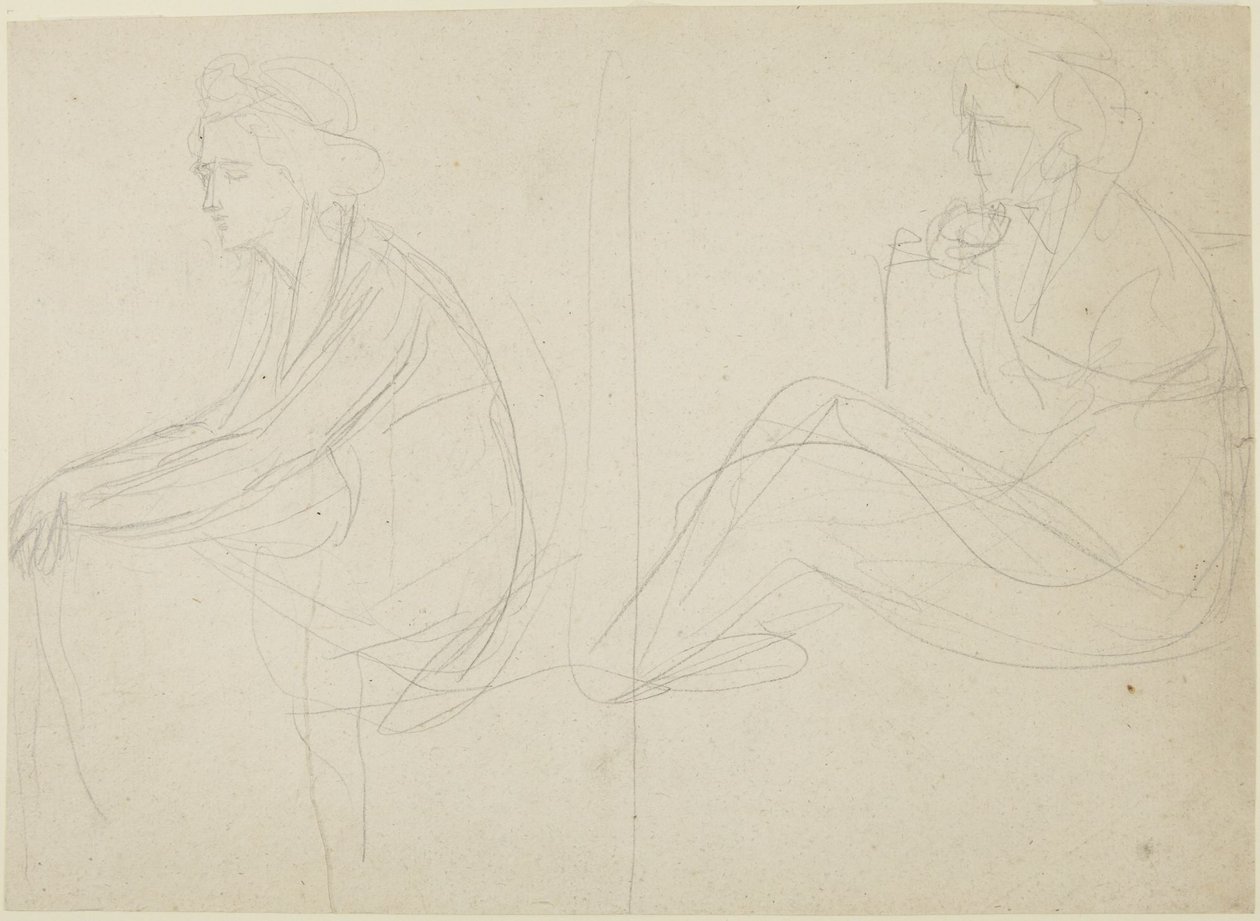 Dois estudos de uma mulher sentada de George Romney