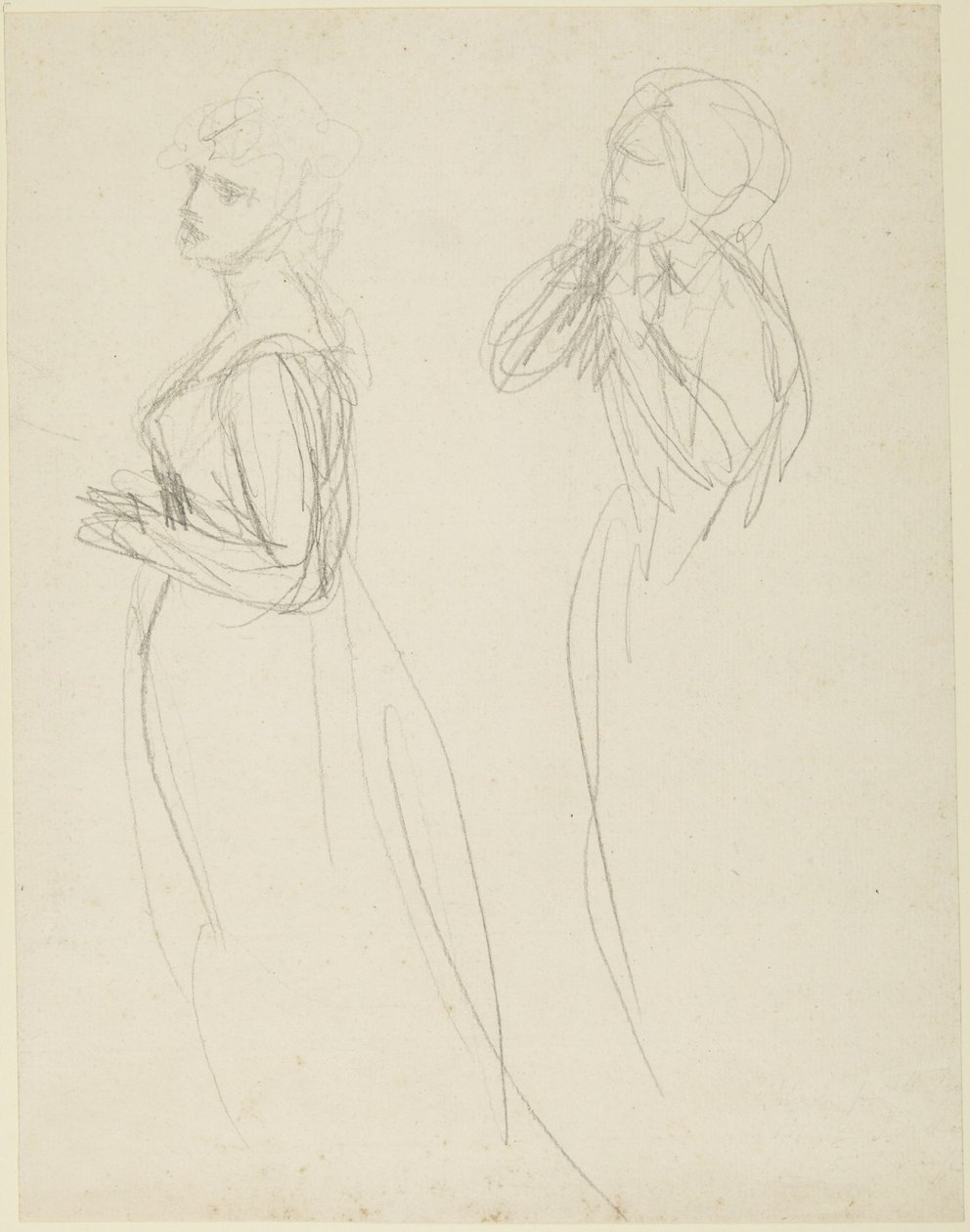 Dois estudos de uma mulher em pé de George Romney
