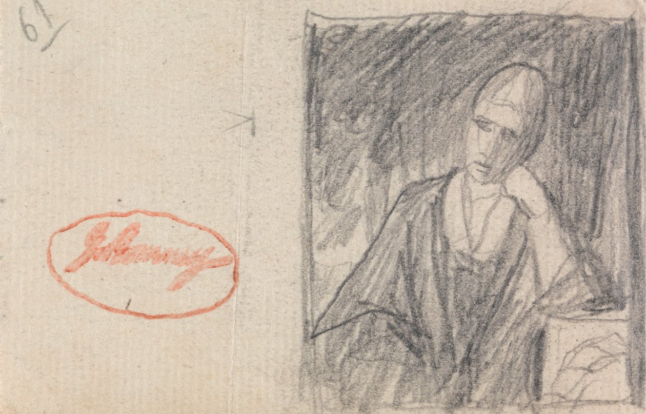 Mulher a descansar a cabeça num braço dobrado de George Romney