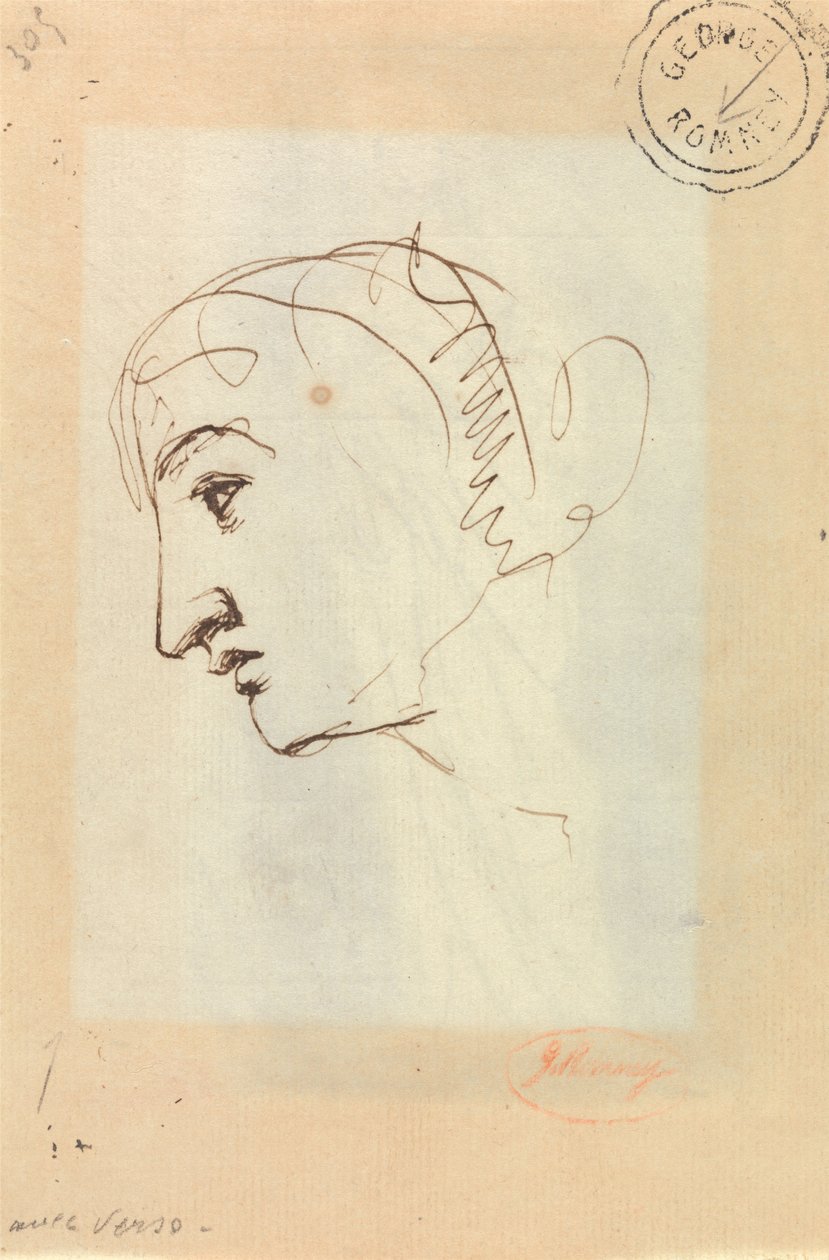 Perfil da cabeça de uma mulher de George Romney