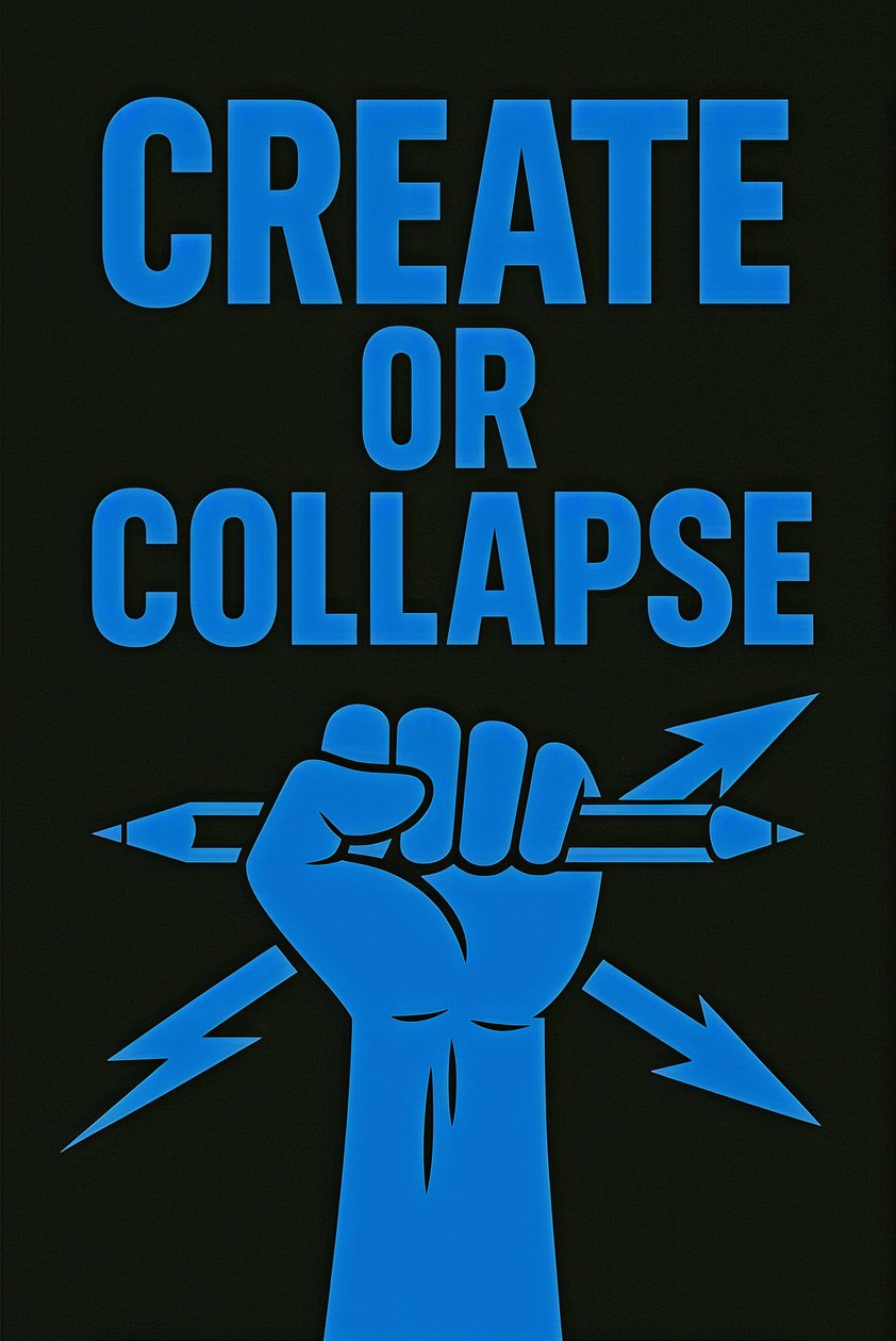 CREATE OR COLLAPSE, 2025 (acrílico sobre tela) de George Rosaly