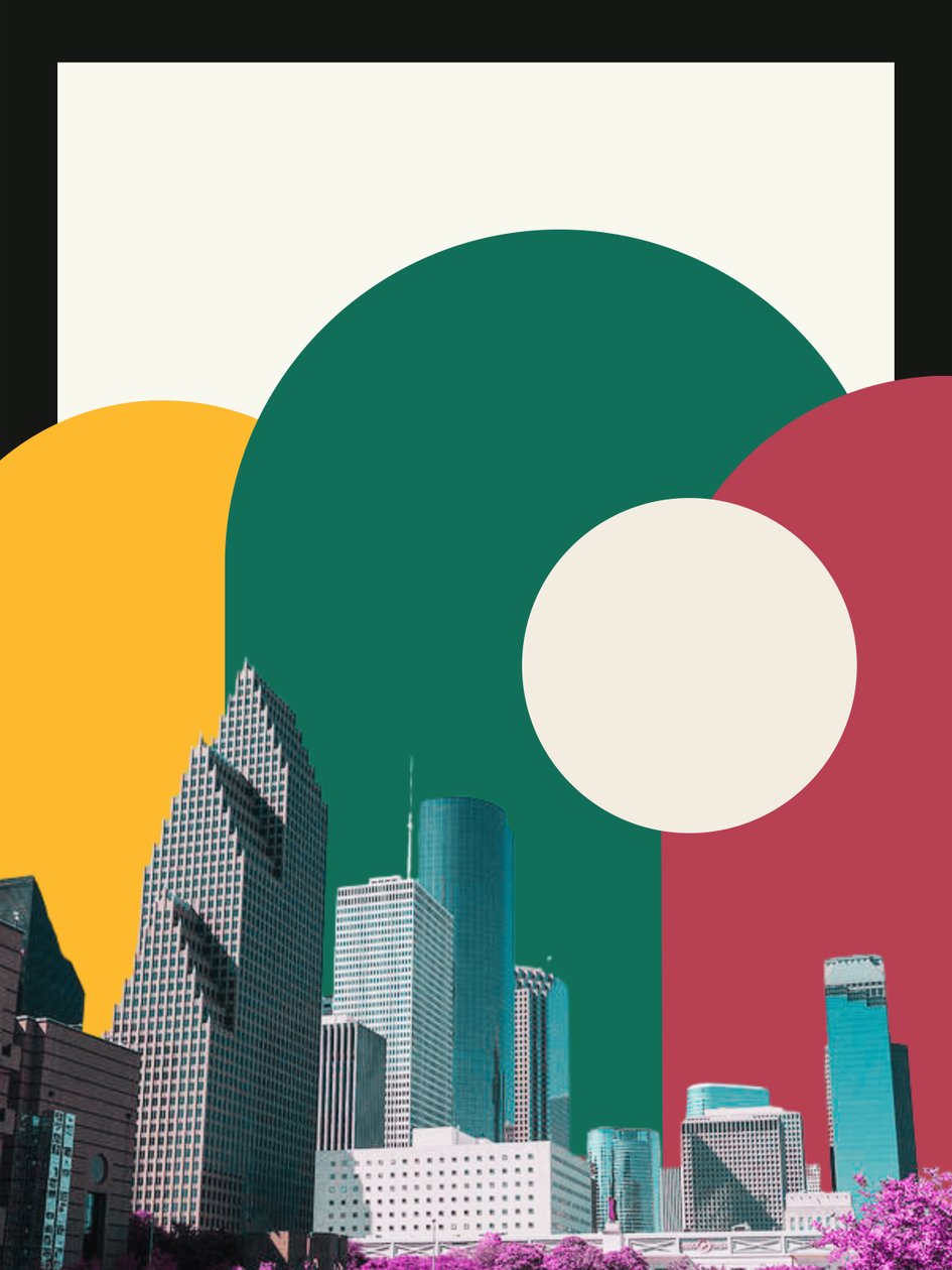 Downtown Houston, 2023 (Acrílico sobre tela) de George Rosaly