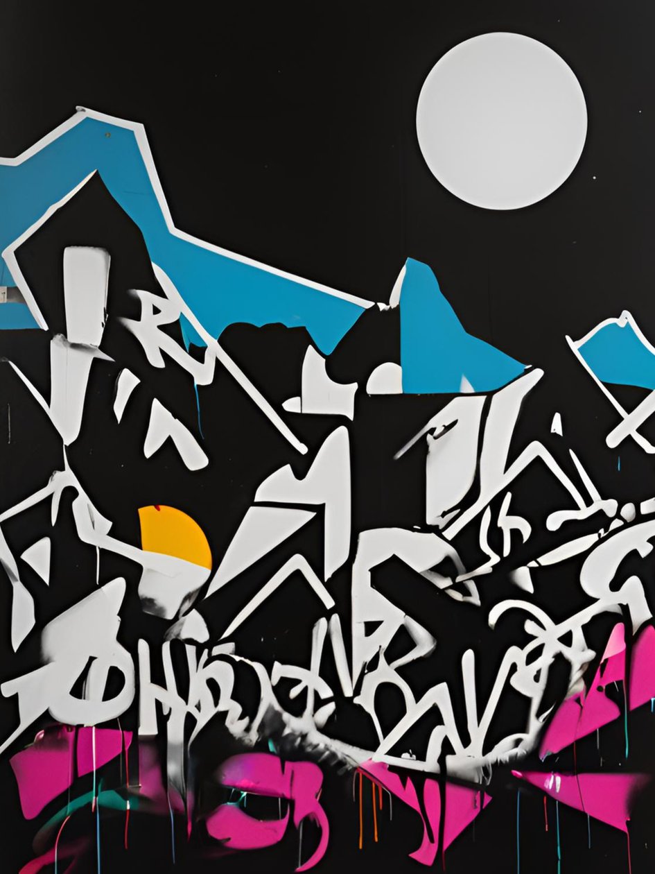 Metrópole ao luar, século XXI (pintura) de George Rosaly