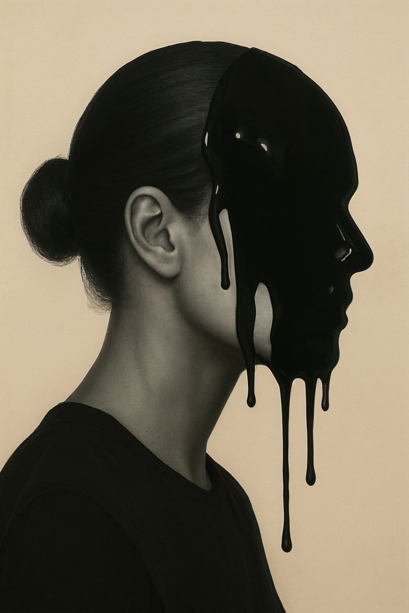 Obsidian Muse, 2025 (acrílico sobre tela) de George Rosaly