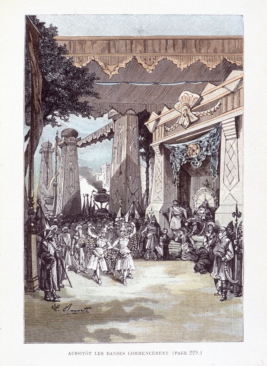 Imediatamente as danças começaram (página 229) em "Michel Strogoff" de Jules Verne de George Roux