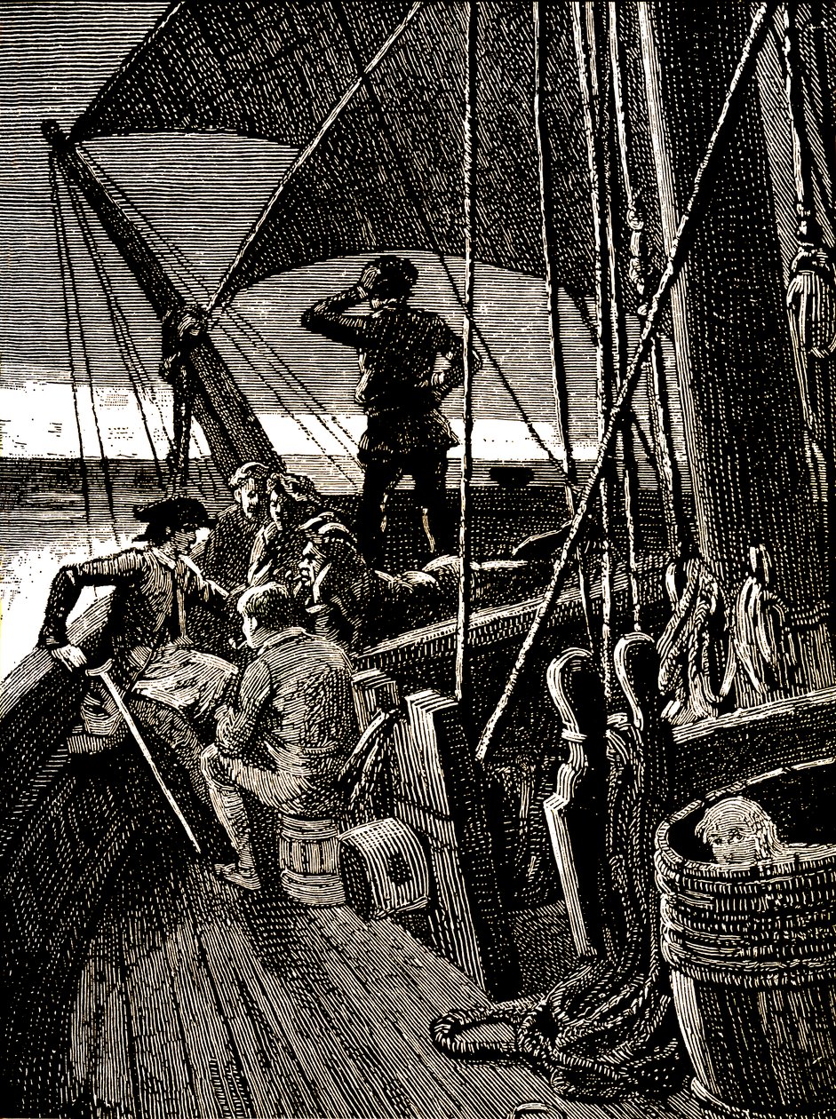Jim Hawkins ouve uma conversa que revela o motim dos piratas de George Roux