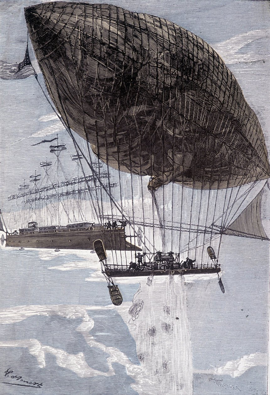 Os Albatros juntaram-se ao Go-a-Head (página 216) em "Robur the Conqueror" de Jules Verne de George Roux