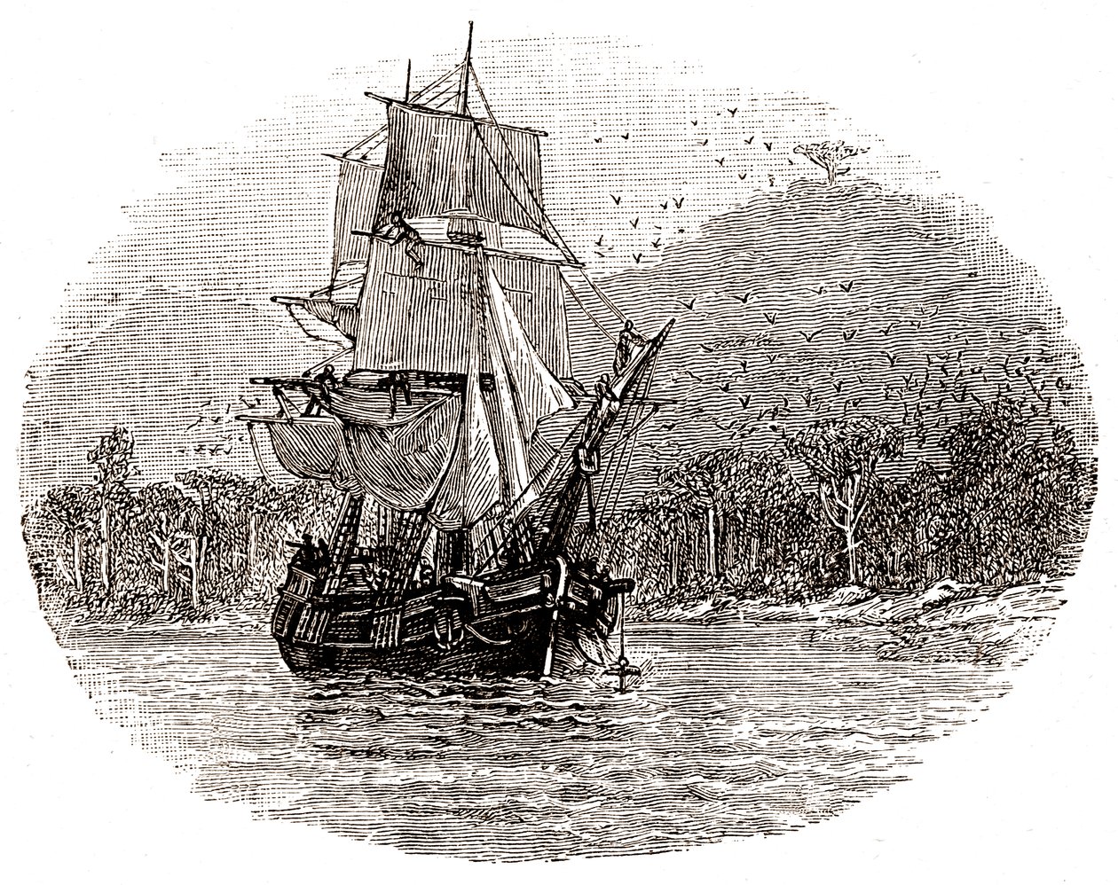 O Hispaniola lança âncora ao largo da ilha de George Roux