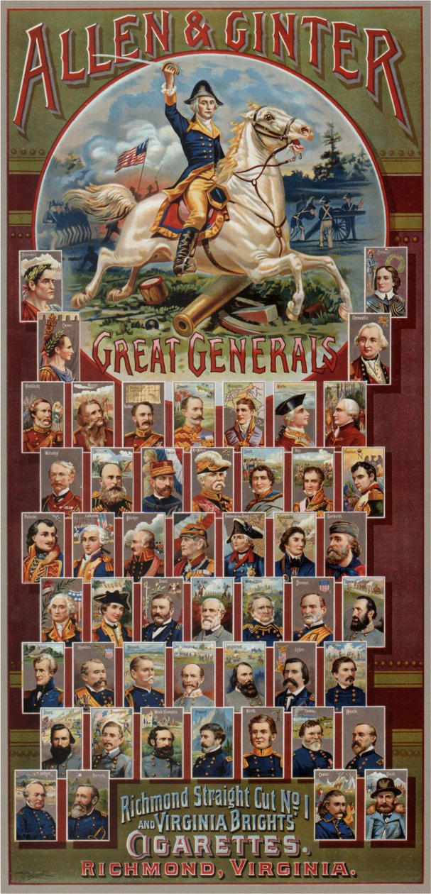 A série Great Generals para as marcas de cigarros Allen & Ginter, 1885 de George S. Harris