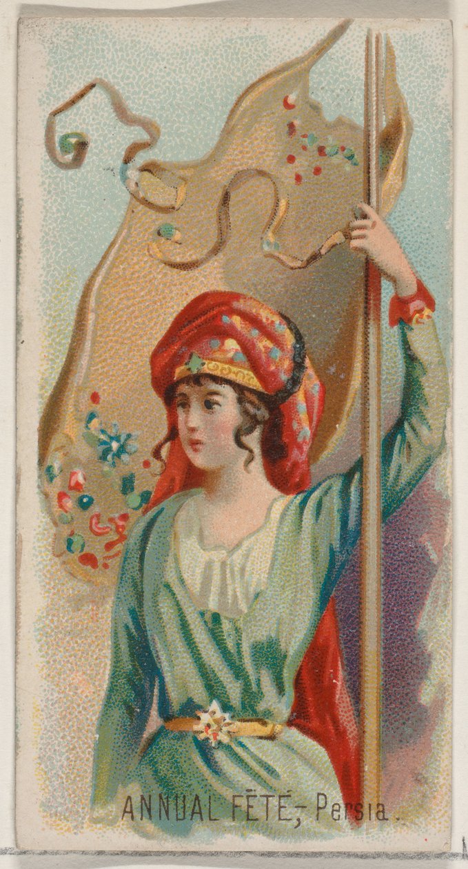 Annual Fête, Persia, da série Holidays N80 para cigarros da marca Duke, 1890., 1890. de George S. Harris and Sons