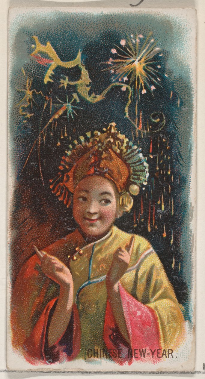 Ano Novo Chinês, da série Holidays N80 para cigarros da marca Duke, 1890., 1890. de George S. Harris and Sons