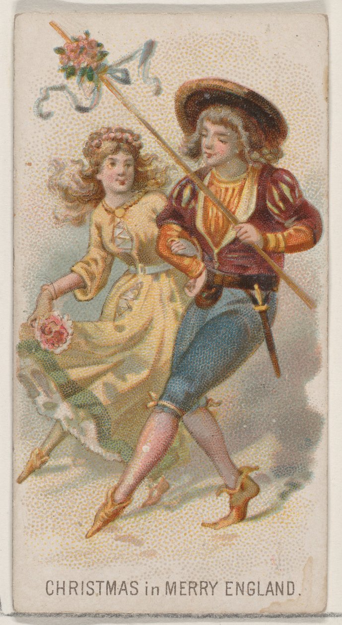 Christmas in Merry England, da série Holidays N80 para cigarros da marca Duke, 1890., 1890. de George S. Harris and Sons
