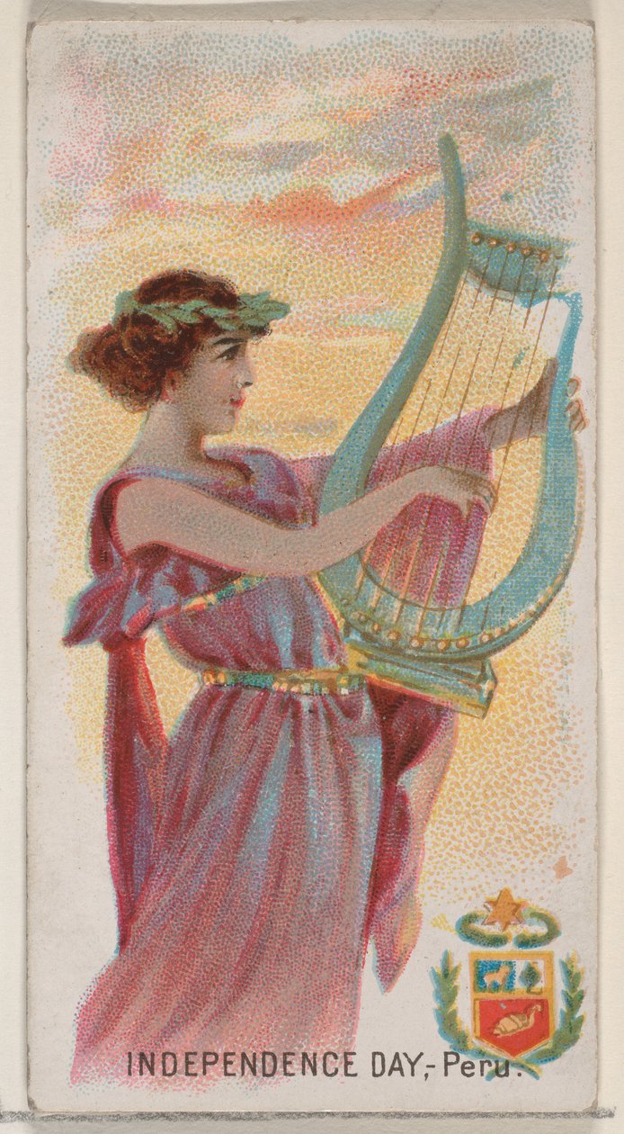 Independence Day, Peru, da série Holidays N80 para cigarros da marca Duke, 1890., 1890. de George S. Harris and Sons