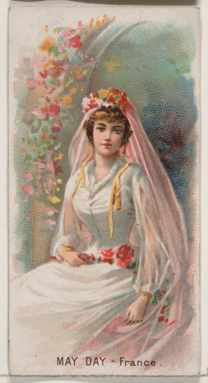 May Day, França, da série Holidays N80 para cigarros da marca Duke, 1890., 1890. de George S. Harris and Sons