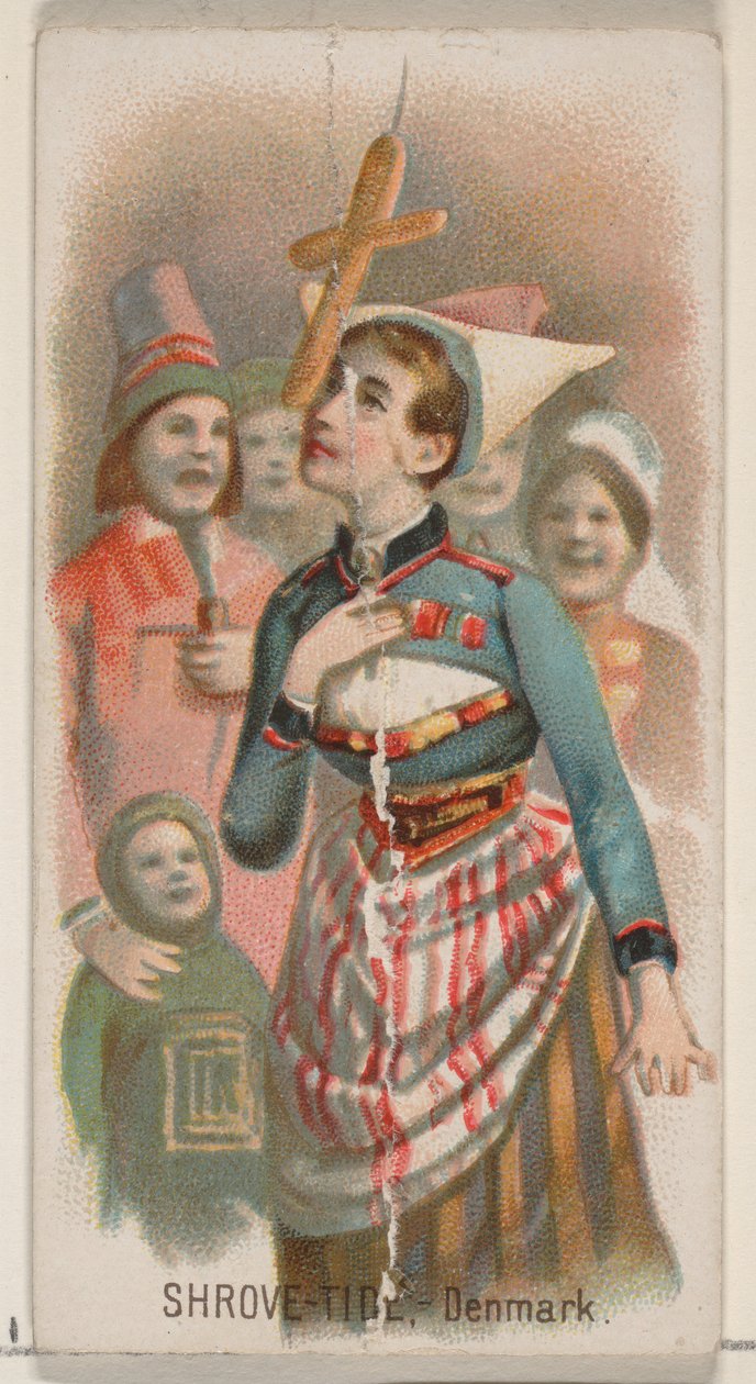 Shrove-Tide, Dinamarca, da série Holidays N80 para cigarros da marca Duke, 1890., 1890. de George S. Harris and Sons