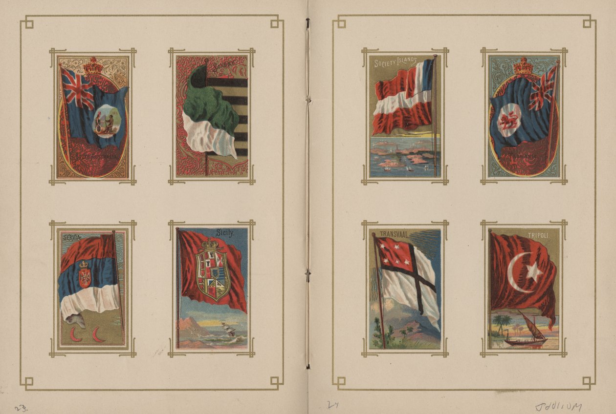 Bandeiras de Todas as Nações e dos Estados Unidos da América - Páginas 23 e 24 de George S. and Sons Harris