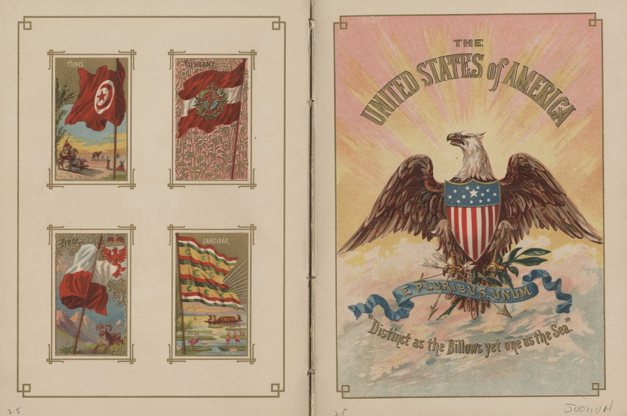 Bandeiras de todas as nações e dos Estados Unidos da América - Páginas 25 e 26, 1887 de George S. and Sons Harris