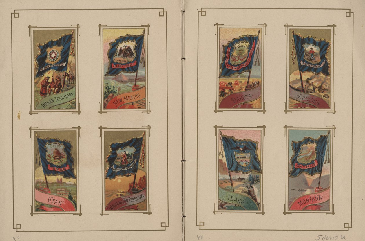 Bandeiras de todas as nações e dos Estados Unidos da América - Páginas 39 e 40, 1887 de George S. and Sons Harris