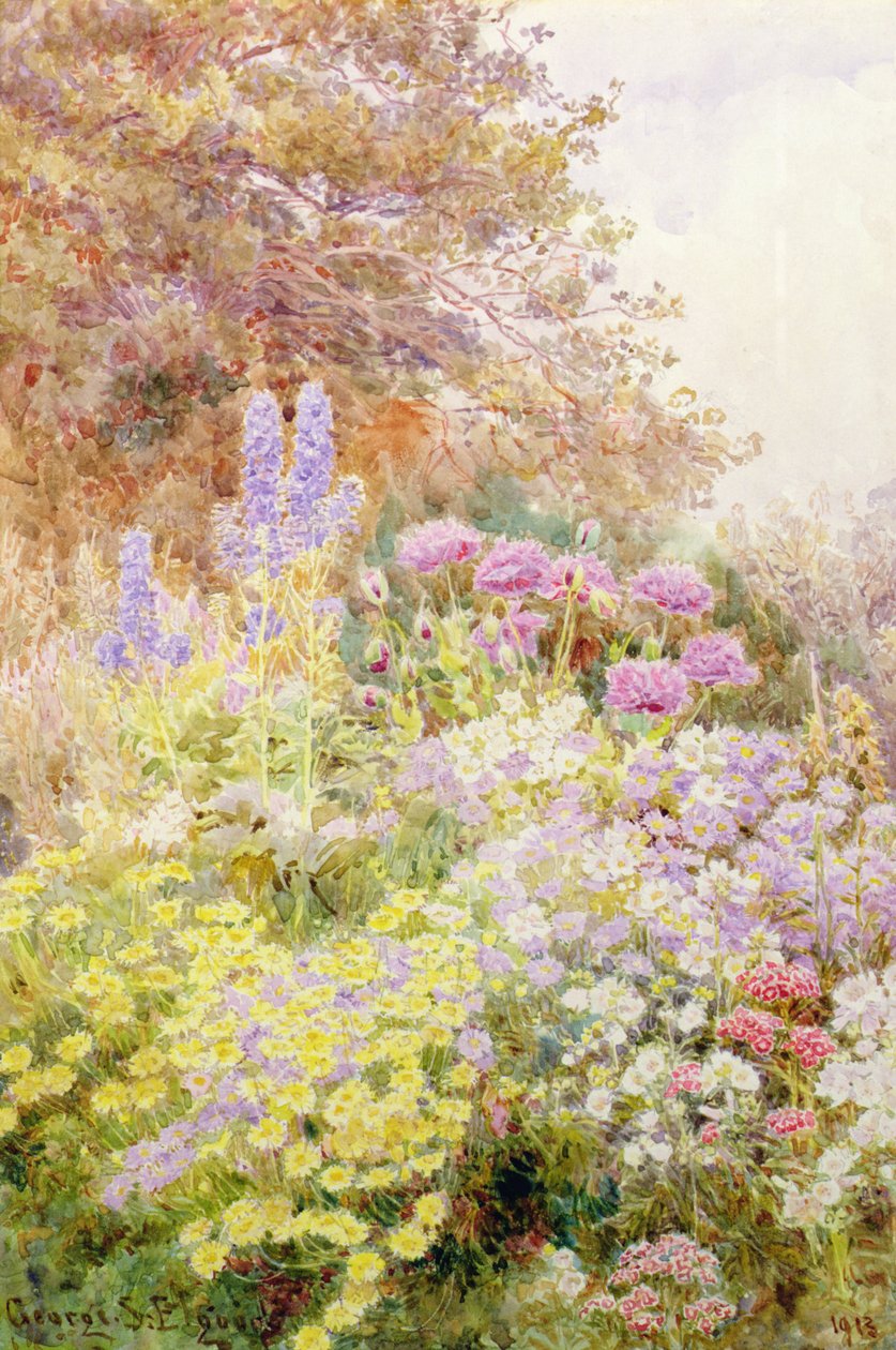 Anthemis, Poppies e Larkspur de George Samuel Elgood