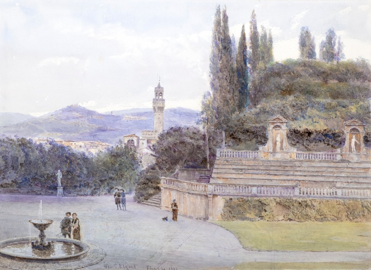 Os Jardins de Boboli, Palácio Pitti, Florença de George Samuel Elgood