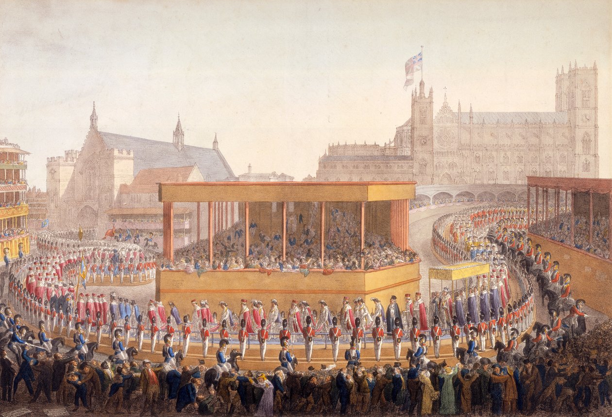 Procissão de coroação do rei George IV, Westminster, Londres, 10 de julho de 1821 de George Scharf