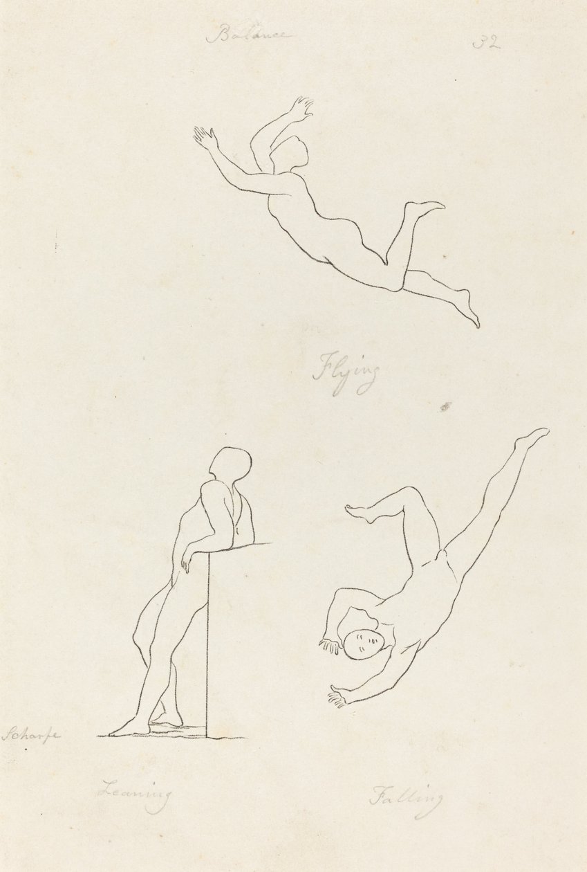 Inclinar-se, voar e cair de George Scharf after John Flaxman