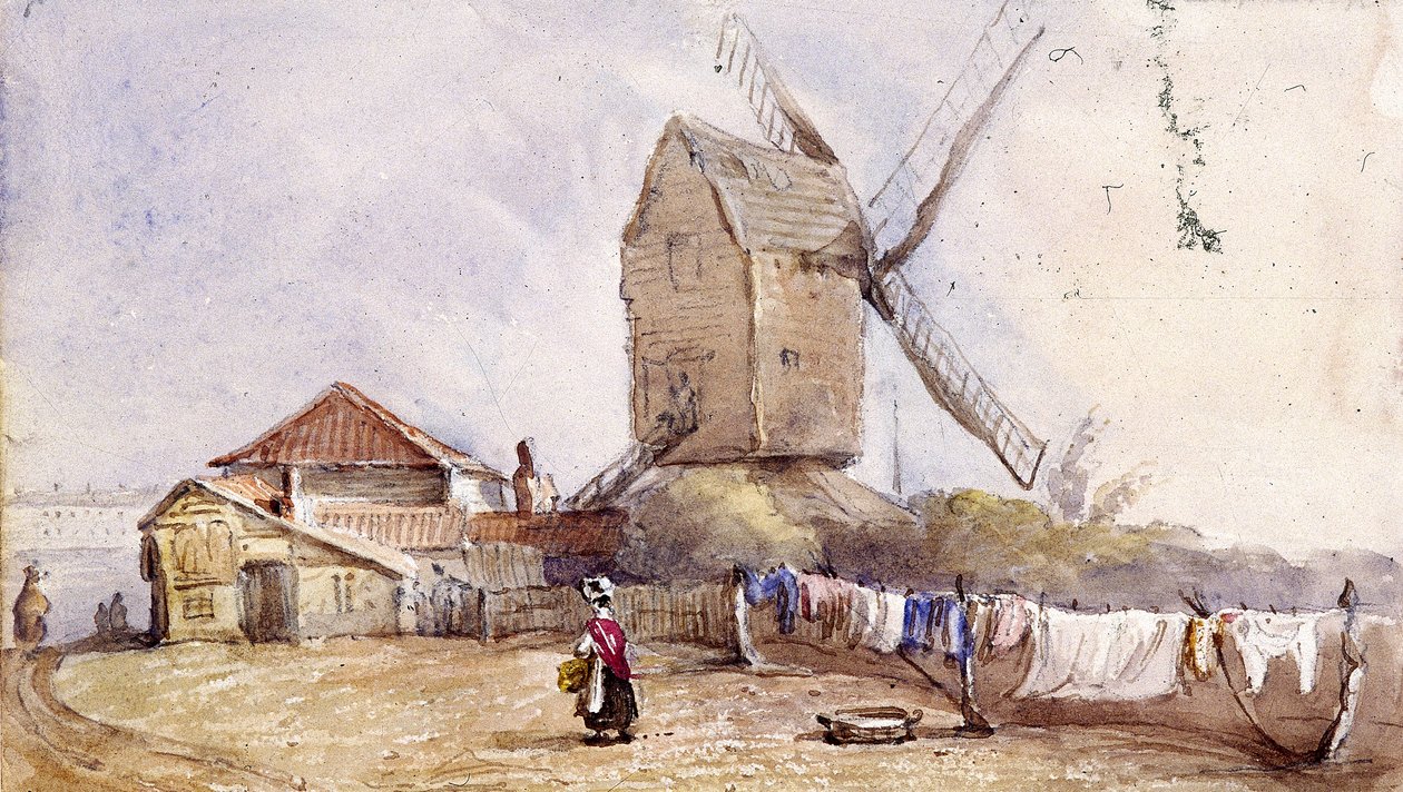 Um moinho de vento em Blackheath, Greenwich, Londres, 1833 de George Shepheard