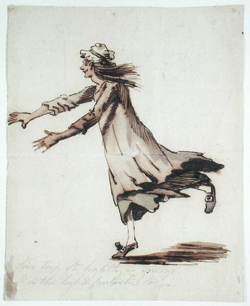 "E Viaje com leveza" (caneta e tinta e lave no papel) de George Shepheard