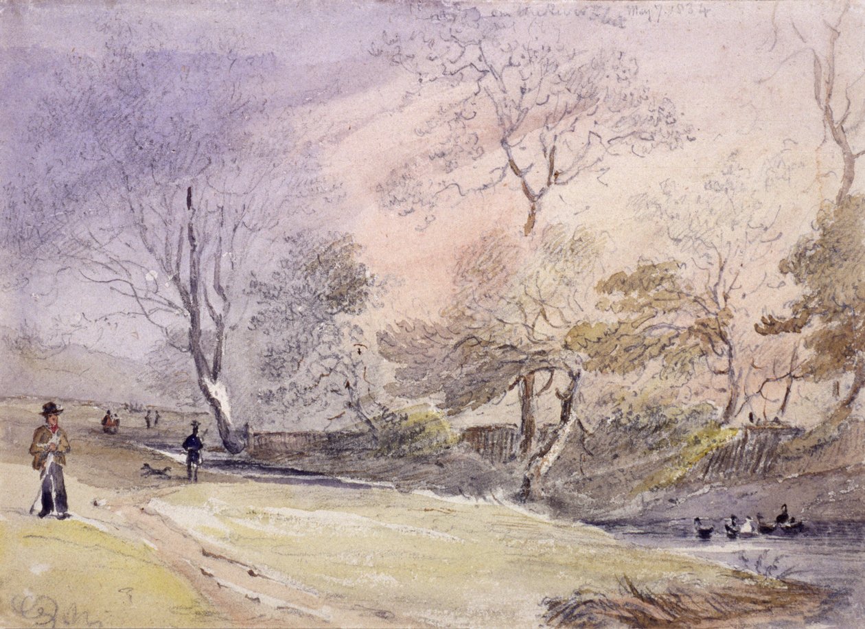 Fleet River, Hampstead, Londres, 1834 de George Shepheard