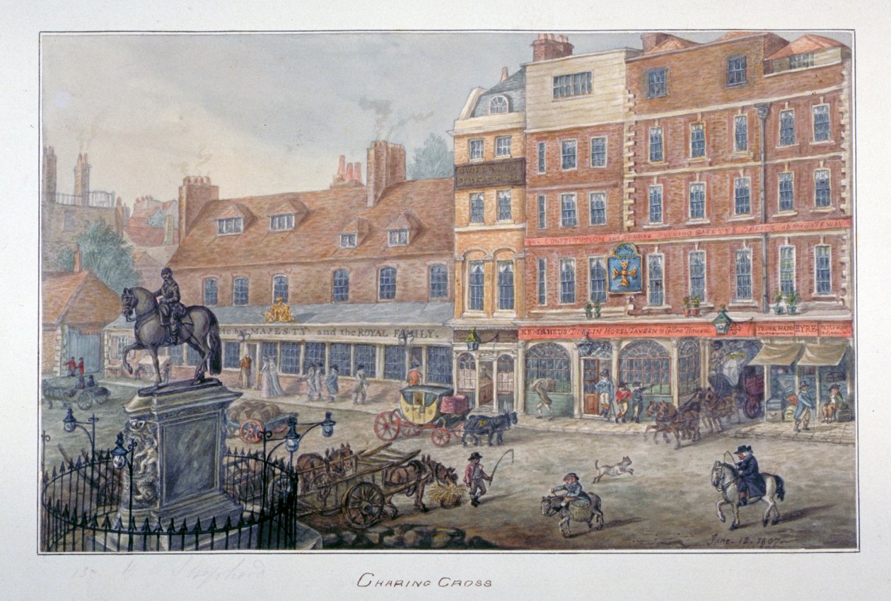 Charing Cross, Westminster, Londres, 1807 de George Shepherd
