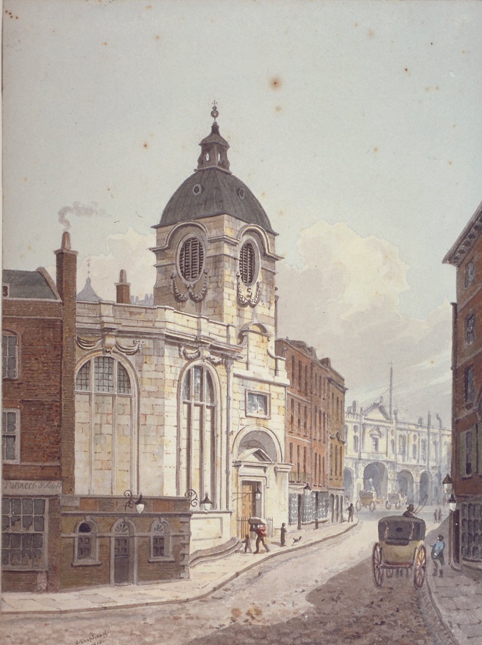 Igreja de St Benet Fink, Threadneedle Street, Cidade de Londres, 1810 de George Shepherd