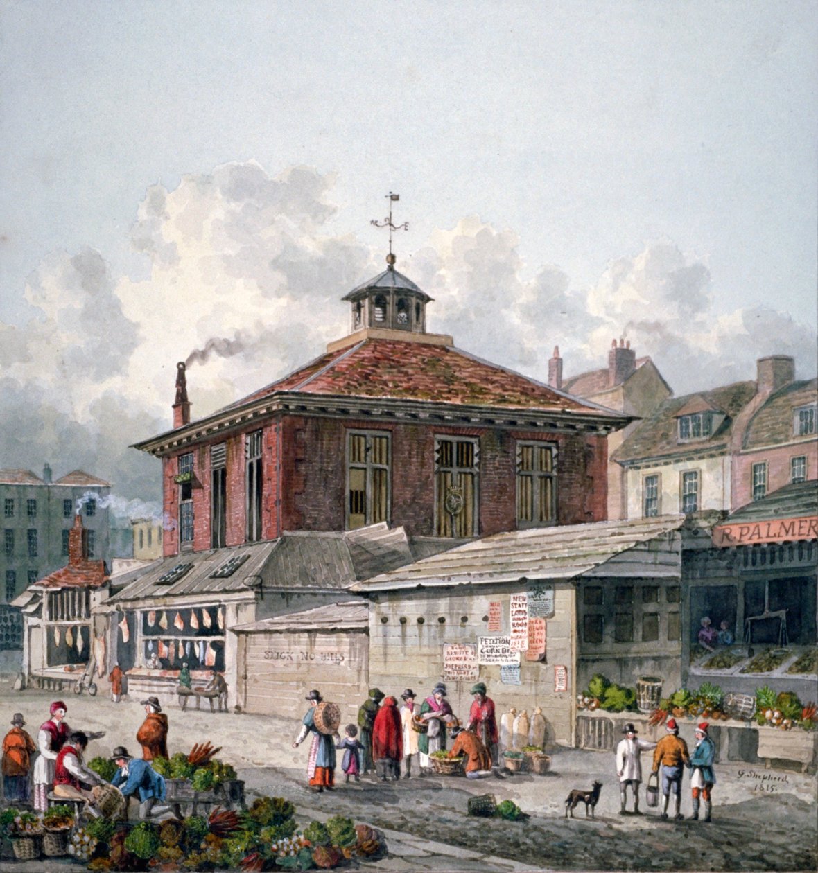 Clare Market, Westminster, Londres, 1815 de George Shepherd