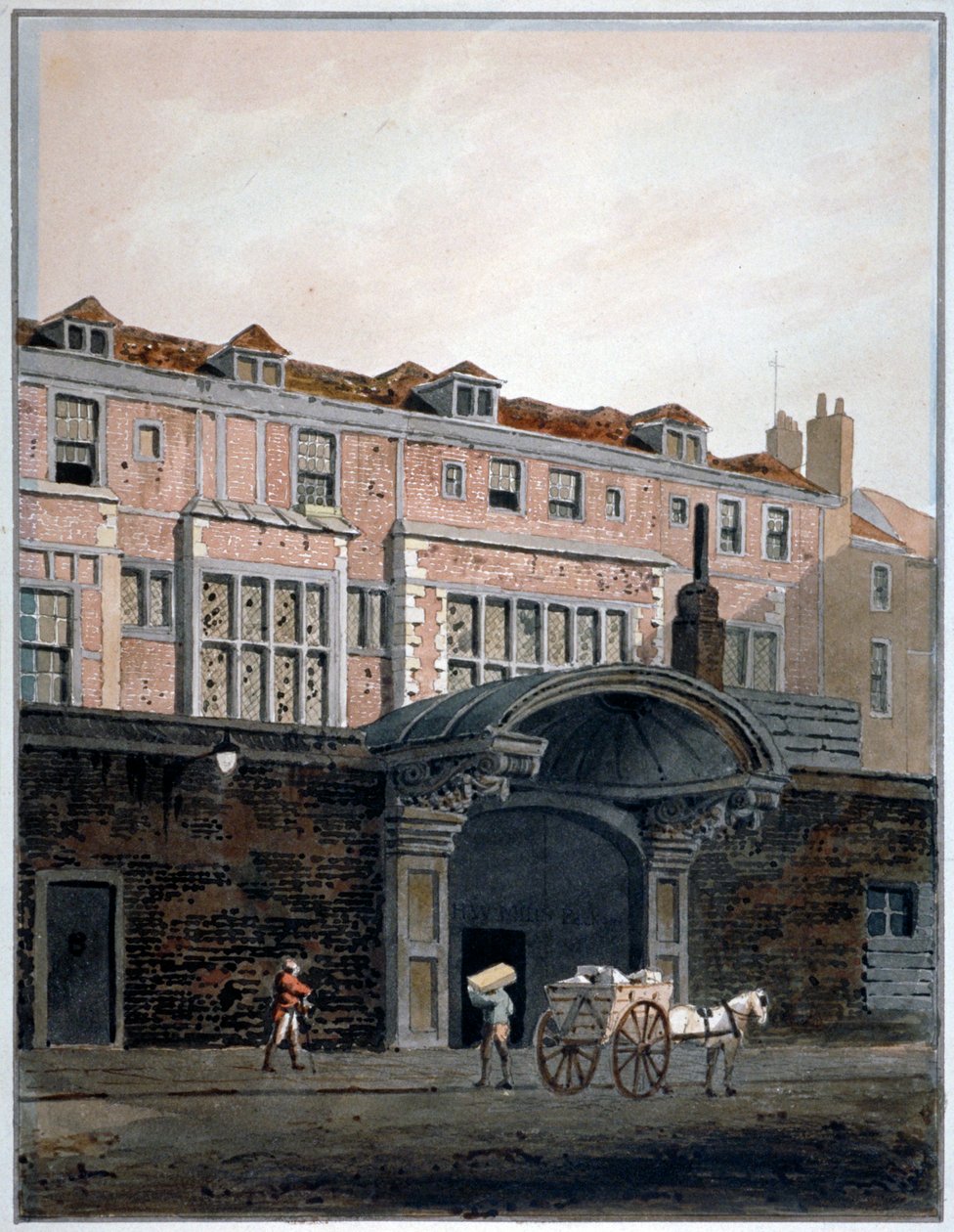 Portão de Winchester Place, Londres, 1820. de George Shepherd