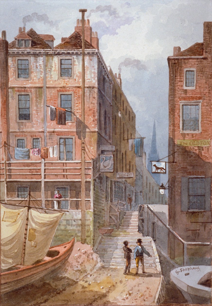 Hungerford Stairs, Westminster, Londres, c1815 de George Shepherd
