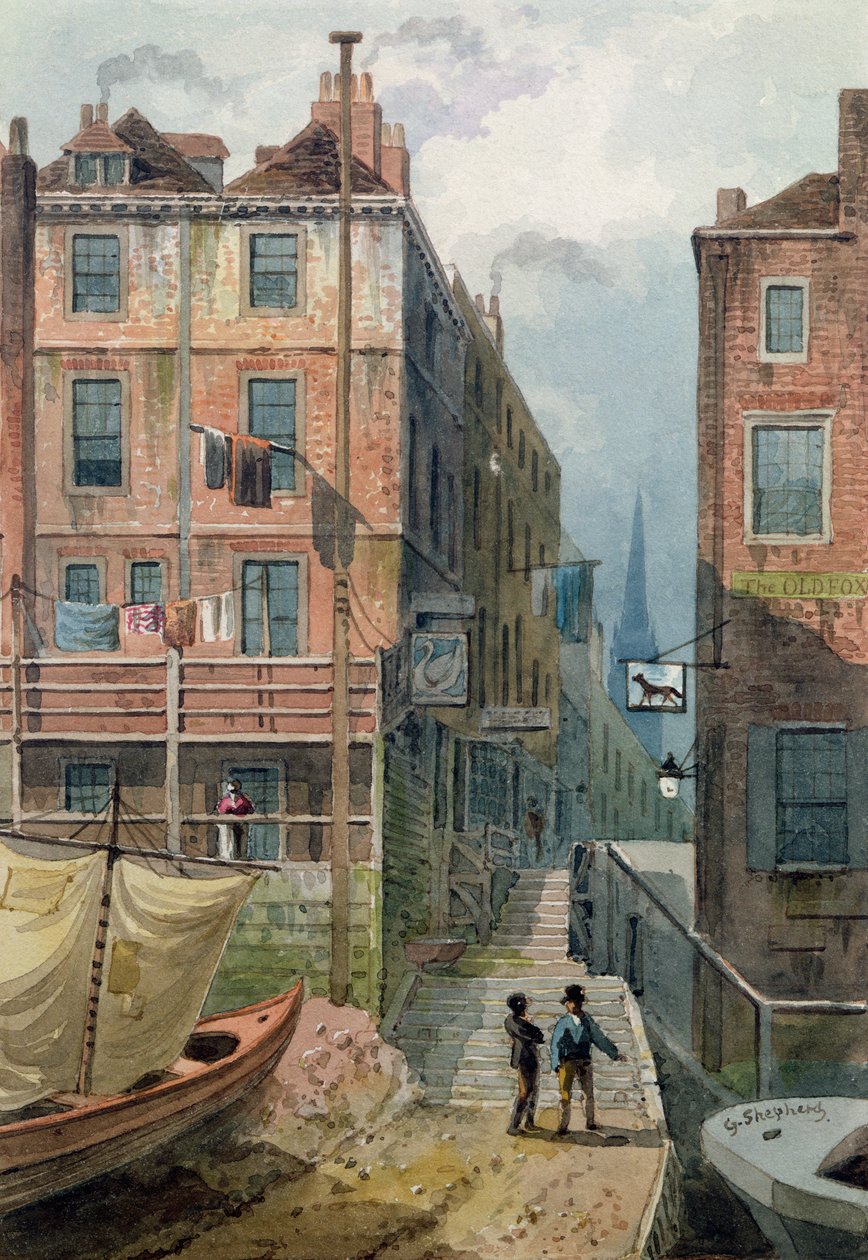 Escadas de Hungerford, c.1810 de George Shepherd