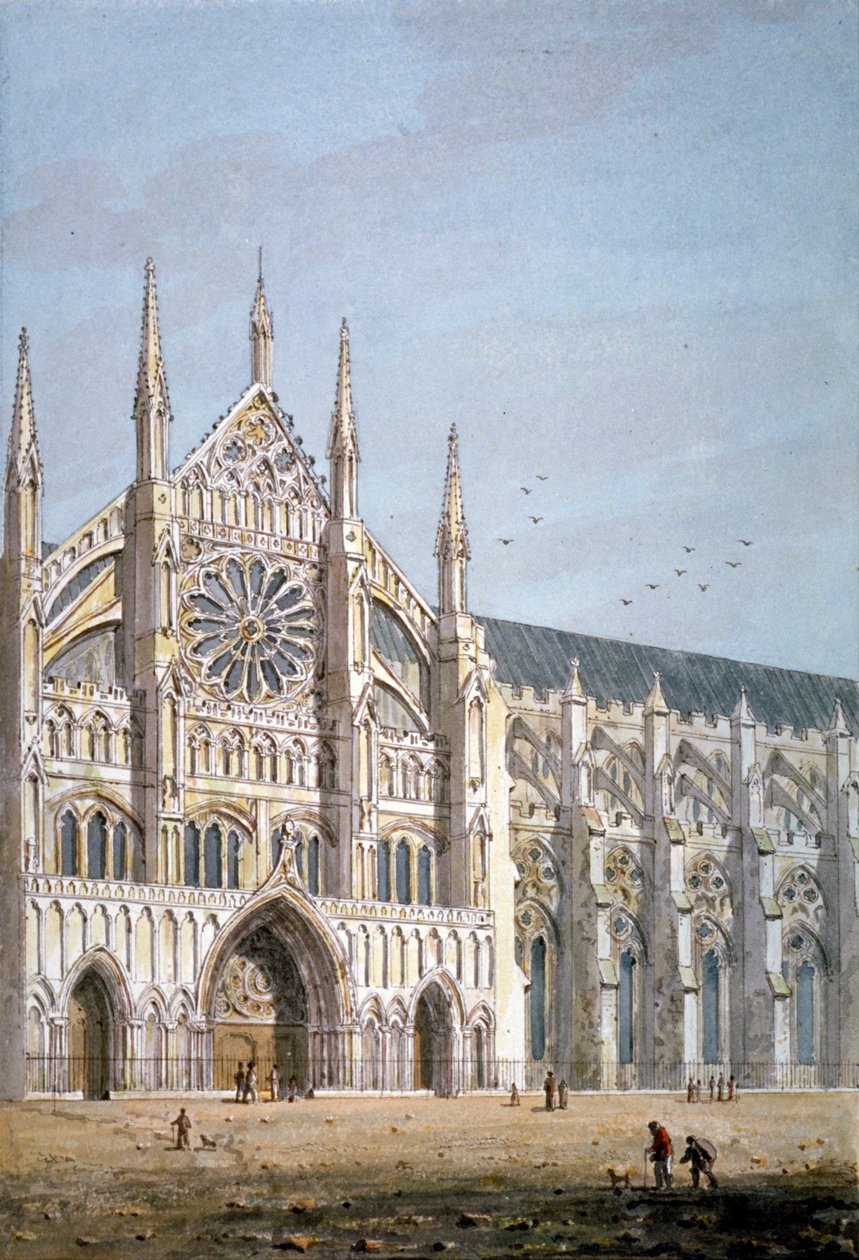Porta norte da Abadia de Westminster, Londres, c1810. de George Shepherd