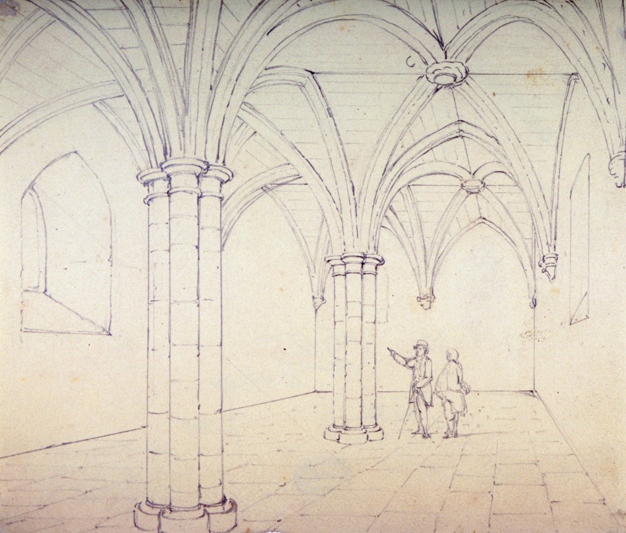 Cripta de São Miguel, Aldgate, Londres, c1820 de George Shepherd